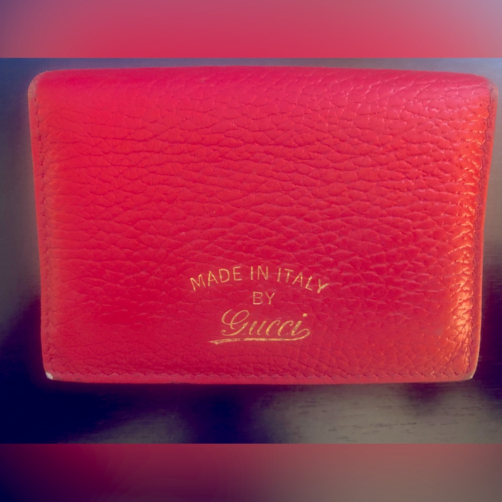 Gucci leather card case wallet